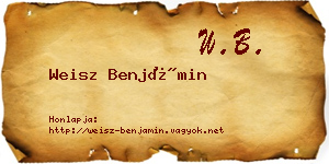 Weisz Benjámin névjegykártya